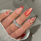 Press on Nails Medium Almond SWEKKE - Magnetic French Tip Fake Nails with Cherry Designs, 24Pcs Glossy Acrylic