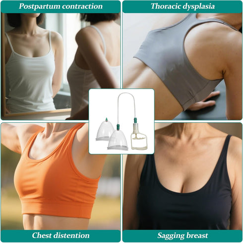 Set Set Ciieeo Vacuum Cupping Cup Hand Pump Breast Vacuum Cupping Buttock Lift Body Massage Cupping for Massage