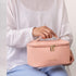 KITENROM Preppy Small Makeup Bag - Little Cosmetic Pouch Toiletry Organizer Case for Women (Root Pink)