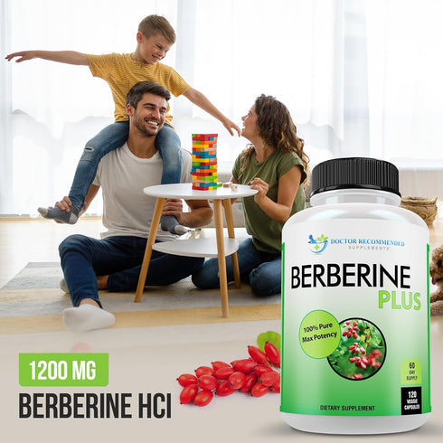 DOCTOR RECOMMENDED SUPPLEMENTS Berberine Plus 1200mg - 120 Veggie Capsules with Royal Jelly Per Serving