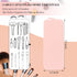 Sakolla Travel Makeup Brush Holder, Silicone Makeup Brush Bag with Zipper Closure for Daily Essentials (Pink)