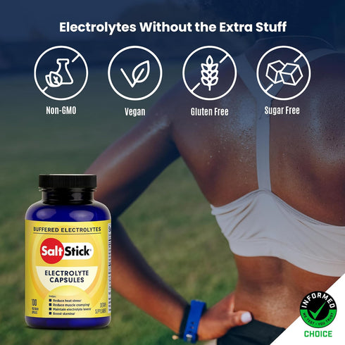SaltStick Electrolyte Capsules with Vitamin D - 100 Count, Salt Pills for Running, Endurance Sports Nutrition