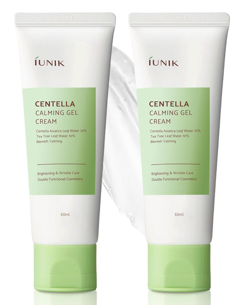 IUNIK Centella 70% Calming Gel Cream - Vegan Moisturizing Blemish Care with Tea Tree for Oily Skin