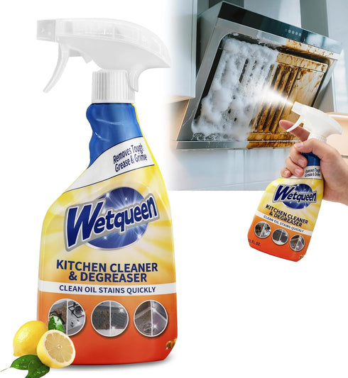 WETQUEEN All Purpose Cleaner Spray, Heavy Duty Kitchen Degreaser Foam & Stubborn Stain