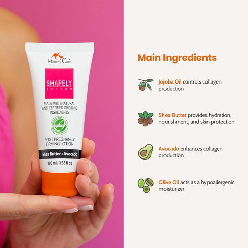Mommy Care Shapely Post-Pregnancy Firming Lotion, 100ml, Tightens Skin & Reduces Stretch Marks