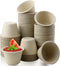 100 Pack 4oz Natural Bagasse Fiber Bowls, Small Disposable Paper Cups for Microwavable Safe Snack Charcuterie Serving