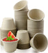 100 Pack 4oz Natural Bagasse Fiber Bowls, Small Disposable Paper Cups for Microwavable Safe Snack Charcuterie Serving