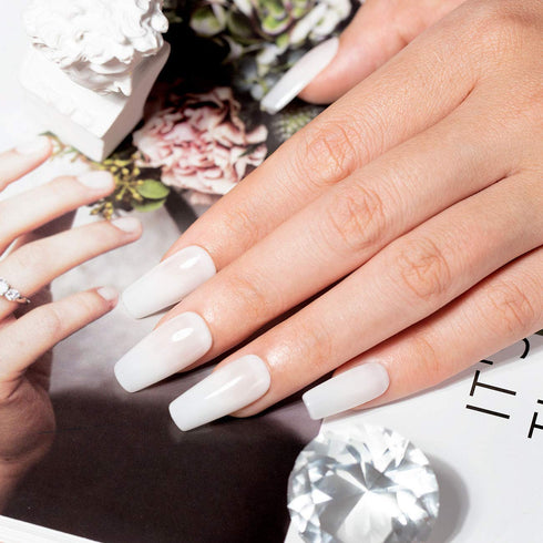 RARJSM Milky White Gel Polish, 15ML French White Nail Art Manicure Varnish, LED UV Translucent Gel Nail Polish Soak Off