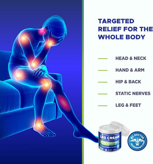 OWELL NATURALS Relief Legs Cream - Fast Acting Maximum Strength Natural with Aloe Vera Vitamin E