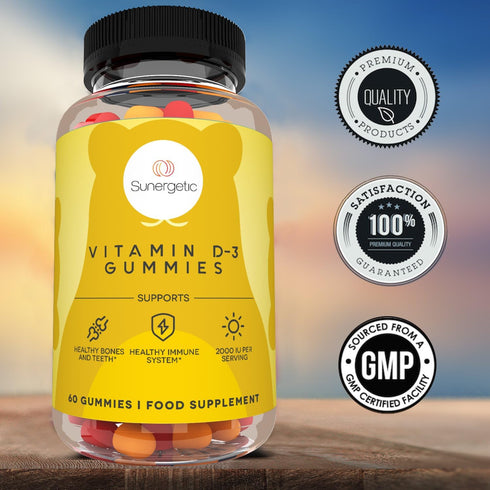 Premium Vitamin D3 Gummies - Powerful Vitamin D Gummies to Support Healthy Bones, Mood & Immune System, 2000 IU of