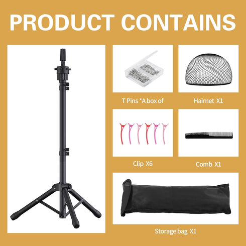 Relx Adjustable Wig Head Stand, Mannequin Tripod for Cosmetology Hairdressing Training