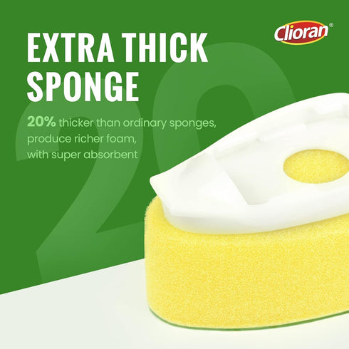 Dishwand Refills Scrub Dots Sponge Heads, Non-Scratch Replacement Head for Heavy Duty Dishwashing Pads