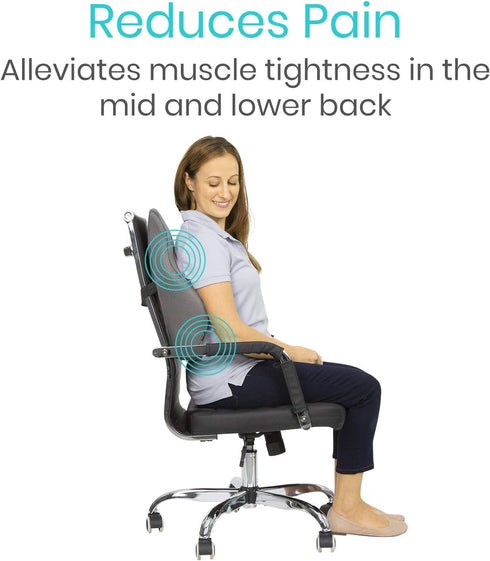 Vive Full Lumbar Cushion - Memory Foam Contour Support for Lower Back Pain - Ergonomic Pressure Relief for Office