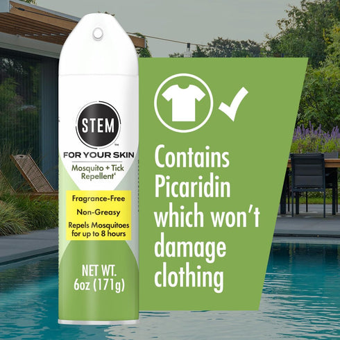STEM Mosquito Repellent and Tick Spray, Fragrance-Free Picaridin Bug Spray, 6 oz