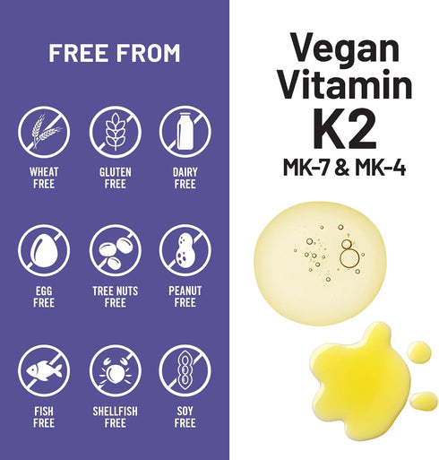 K2 600mcg MK-7 100mcg MK-4 500mcg -90 Softgels[3-Month NatureWise Vitamin Supplement with & - Enhanced Bioavailable