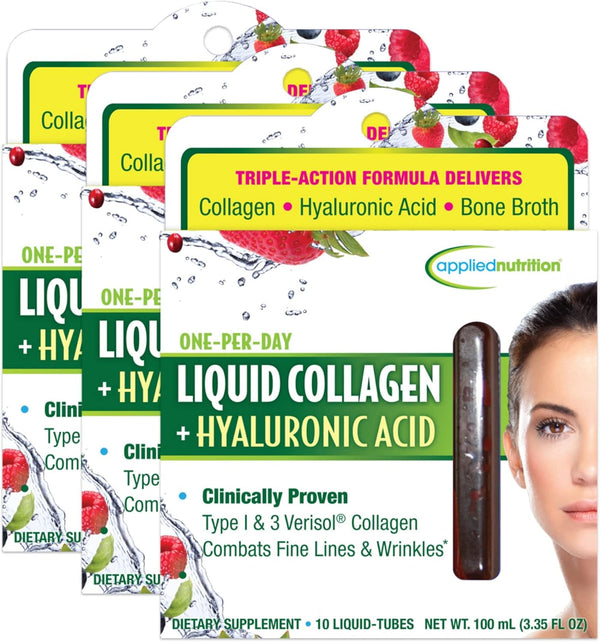 Applied Nutrition Liquid Collagen + Hyaluronic Acid - Pack of 3