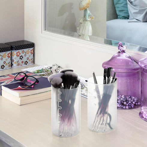 TOPZEA 4 Pack Retractable Makeup Brush Holders - Portable Cosmetic Organizer with Lid for Travel