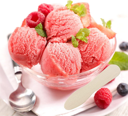 Honbay 200PCS 3 inch Mini Wooden Ice Cream Spoons Sticks Disposable Wooden Tasting Spoons Sampling Spoons Small Dessert