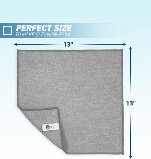 Microfiber Cleaning Cloth Grey-24Pcs (13x13 inch) 2100 Series Ultra Soft Highly Absorbent Rags for Cleaning, Reusable and Lint Free Cleaning Towels for Housekeeping-Machine Wash (Gray) by WEAWE