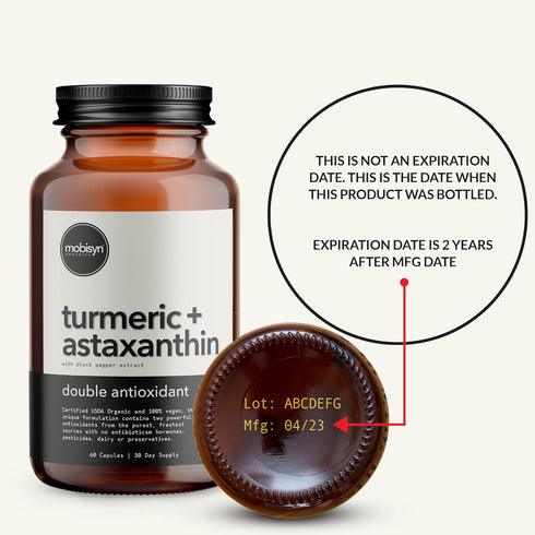 Organic Turmeric Supplement 1500mg, Triple Strength Astaxanthin 12mg, Black Pepper Antioxidant for Absorption, 30-Days