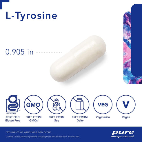 Pure Encapsulations L-Tyrosine Amino Acid Supplement for Brain Support, 90 Capsules