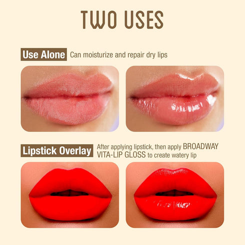 Ruby Kisses Broadway Vita-Lip Clear Lip Gloss (Shea Butter 6 Pack), Ultra-Hydrating Formula for Healthy Lips