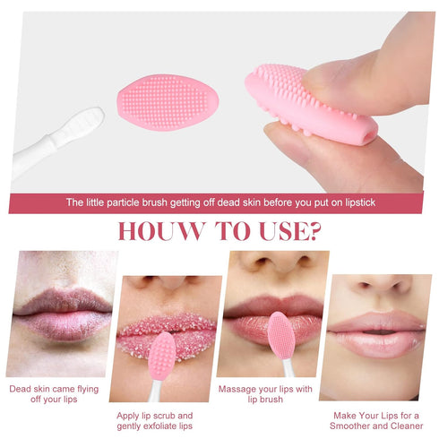Silicone Lip Scrub Brush, Lip Exfoliator Tool for Dark Lips