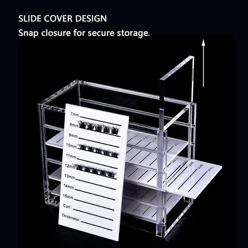 Lash Organizers and Storage, Small 5-Layer Transparent Lash Trays for Lash Extensions, Eyelash Storage Box