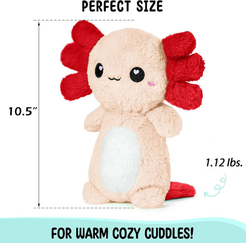 Axolotl Microwavable Unscented 1.5 lbs Heating Pad, Cute Soft Cozy Pillow Plush Heatable Warm Stuffed Animal, Kawaii