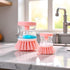 WLSuDHoncc 2Pcs Pink Dish Brush with Soap Dispenser,Soap Dispensing Brush, Kitchen Brush,Dish Pot Pan Sink Cleaning