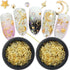 2 Box Gold Star Moon Nail Charms, 3D Metallic Studs Rhinestones for Women Girls Nail Art