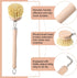 Maxdot 10 2 Inch Pcs Kitchen Dish Brush with Beechwood Handle Natural Wooden Handle Scrub Brush Fiber Bristles Dish