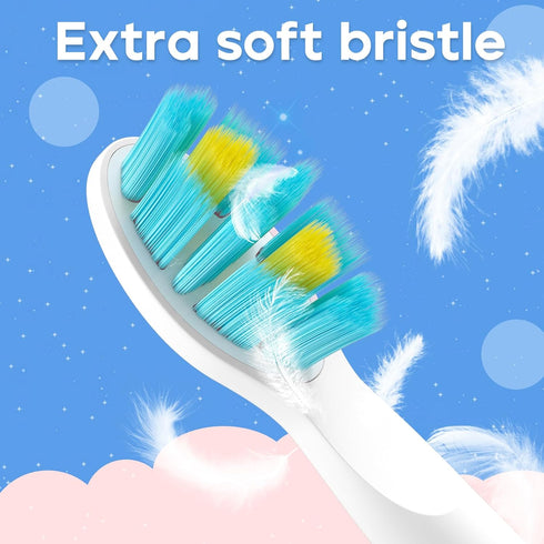 SG-2303 4 SEAGO Kids Electric Toothbrush Replacement Brush Heads Refill PCS White