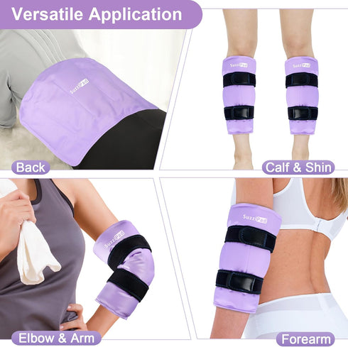 Reusable Shin Splint Ice Pack for Injuries - 360° Cold Compress Leg Cold Packs, Gel Freezer Packs for Injury, Calf Ice
