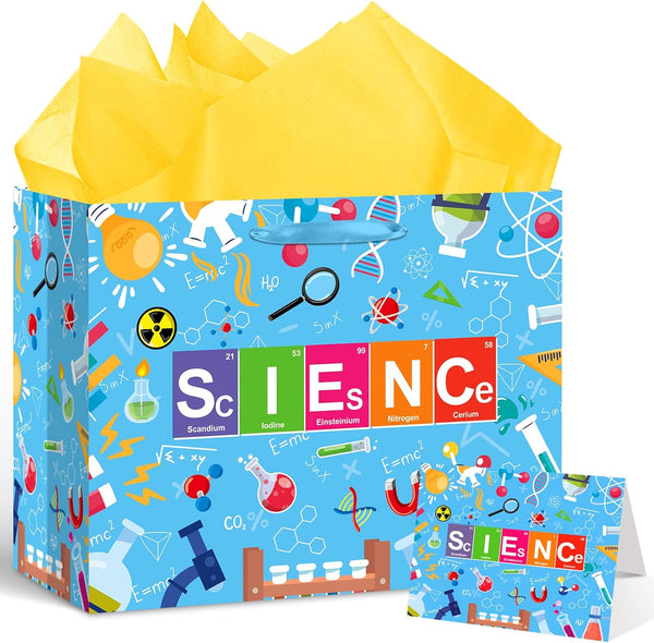 Yomaiha Science Party Decorations Supplies Science Party Gift Bag with Tissue Paper and