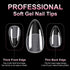 MEKK Medium Almond Nail Tips, 240PCS Full Cover Half Matte Soft Gel Nail Tips for Home DIY & Salon Use