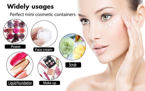 Tiny Cosmetic Containers, 3 Gram 25Pcs Sample Containers with Lids, BPA Free Clear Jars for Makeup, Lotion, Powder