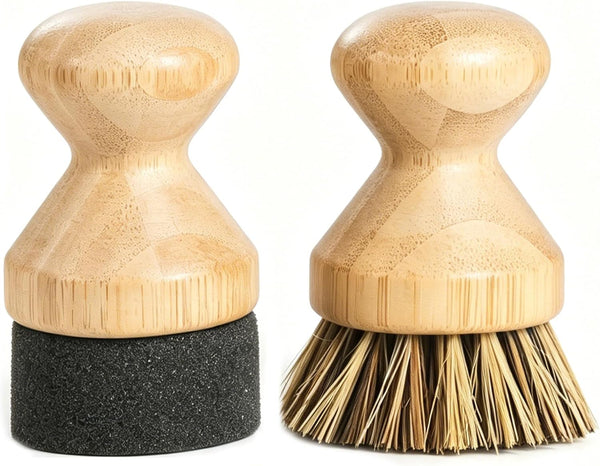 SAMEBUTECO Cutting Board Care Brush & Oil Applicator Set, Natural Bamboo Handle