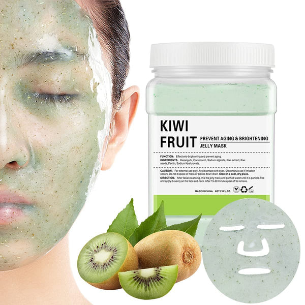 Jelly Mask Powder for Facials, Kiwi Fruit Oil Control, Professional Peel Off Hydro Face Mask Powder, 23 Fl Oz