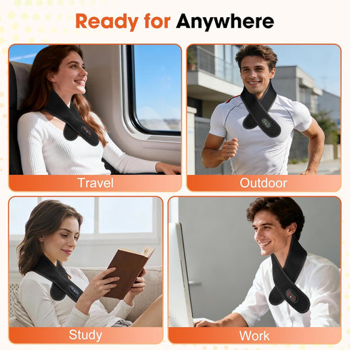 Wrap,3000mAh Cordless Neck Heating Pad for Pain Relief,Electric Heated Neck Battery Heated Neck Brace,Rechargeable Neck