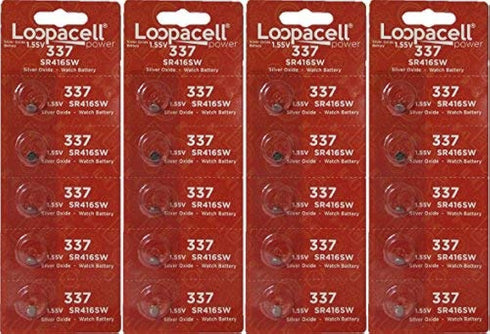 337 (SR416SW) 1.55V Silver Oxide Watch Battery (20 Batteries)