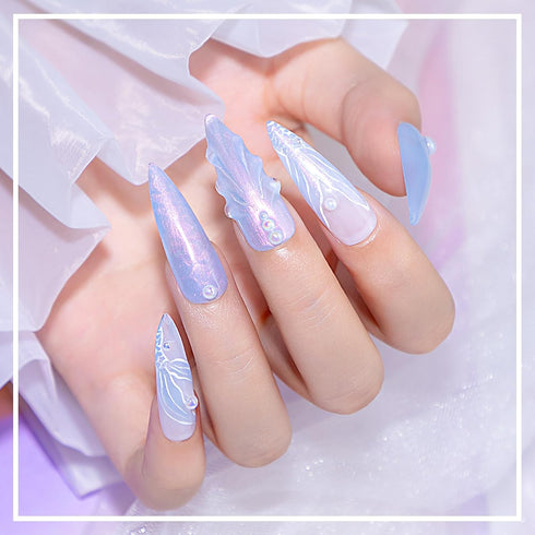 Pearl Gel Nail Polish - 12 Colors Shimmer Mermaid Nail Gel Polish, Soak Off UV Gel for Nail Art DIY at Home