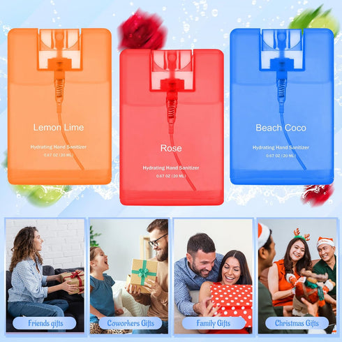 Set 3 0.67 oz of Power Mist Hydrating Hand Sanitizer Spray Bulk Travel Size Refreshing Hand Sanitizer Fl. Compact Card