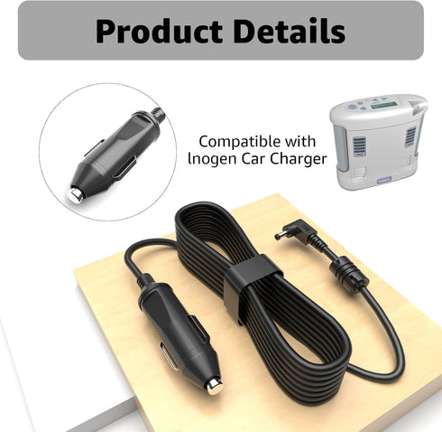 12V Car Charger for Inogen One G2 G3 G4 G5, Replacement Inogen BA-306 BA-301 Cigarette Lighter Power Cord