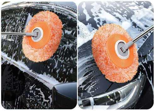 VEAREAR 360 100cm Wall Mop Rotating Adjustable Cleaning Mop, Extendable Long Handle Microfiber, Replacement Dry and Wet
