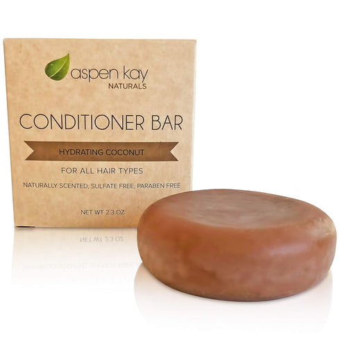 Solid Conditioner Bar (Hydrating Coconut) - 2.3 Ounce, Natural & Organic Ingredients, Sulfate-Free, Vegan