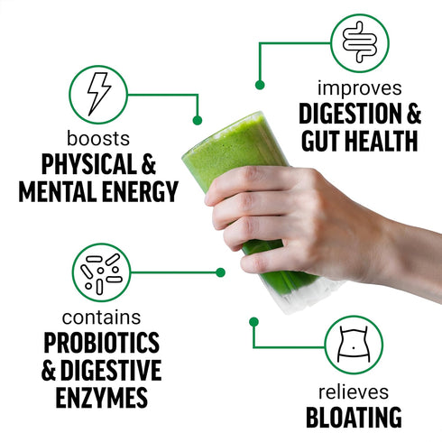 FORCE FACTOR Smarter Greens Superfoods + Energy Powder, Greens Powder with Plant-Based Caffeine, Probiotics, and Digestive Enzymes, Superfood Powder to Boost Energy and Support Immunity, 30 Servings