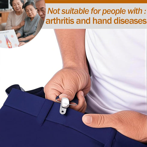 JETJIAN 2-Pack 26"-41" Dressing Aid Clips for Pants One-Hand Pants Assist Tool for Elderly, Disabled & Post-Surgery