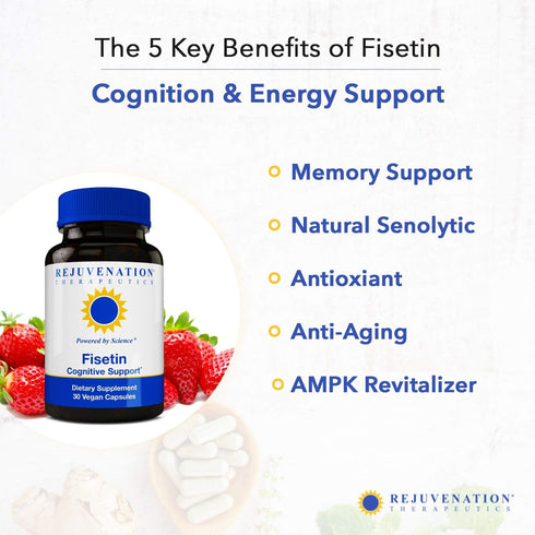 Fisetin | Senolytic Dietary Flavonoid - Non-GMO, Vegan, Gluten-Free, 100 mg, 30 Veggie Caps