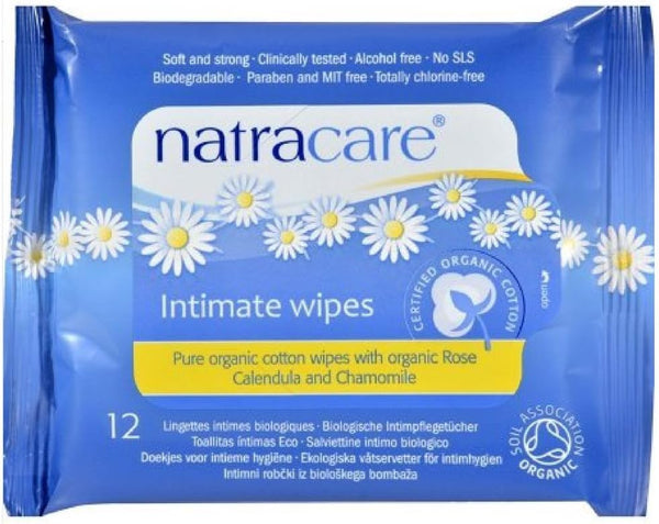 NATRACARE Intimate Cotton Wipes - 12 CT (Pack of 6)